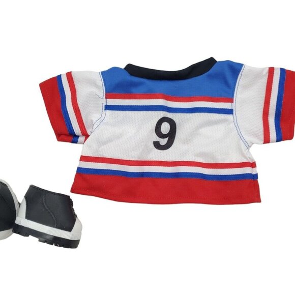 Build a Bear‎ Hockey Jersery & Black Shoes Smaller Size Mini Sports Outfit Shoes - Picture 5 of 6